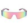FEISEDY Futuristic Visor Punk Sunglasses Rimless Quick Glasses with Mirrored