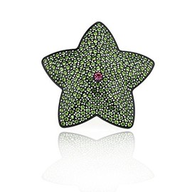 DoubleAccent Hair Jewelry Green Simulated Crystal Pink Center Crystal Star Hair Barrettes,