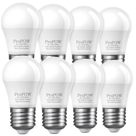 A15 LED Bulb, ProPOW 5W LED Light Bulbs (40 watt Light Bulb Equivalent), 5000K Daylight White Energy Saving Low Watt Light Bulbs, E26 Ceiling Fan Light Bulb for Bedroom (8-Pack)
