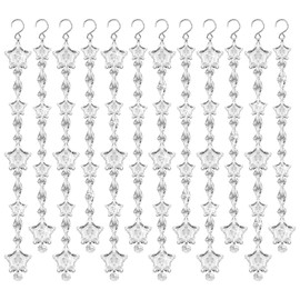 Clear Acrylic Crystal Ornaments Garlands for lampshade，Lamps, Chandeliers, Centerpieces and Christmas Trees (Star Clear Acrylic-12PCS)