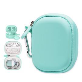 CaseSack Case for JLab Go Air Pop, Air, Air Tones+/ Tones, JBuds Mini True Wireless Earbuds, Compact Organizer for The Charger case and Charger Cord (Mint)