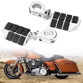 32mm For Harley Highway Pegs, Hutexico Motorcycle Highway Foot Pegs 1.25” Engine Guard Foot Rest With P-Clamps Mounts Kits For Touring Road King Street Softail Dyna Sportster Kawasaki Suzuki