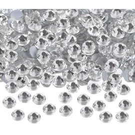 2880PCS Art Nail Rhinestones Non Hotfix Glue Fix Round Crystals Glass Flatback for DIY Jewelry Making with one Picking Pen (ss8 2880pcs, Clear Crystal)