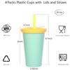 Alohastarttg Plastic Reusable Cups, 4 Pack of 20.5oz Drinking Cups