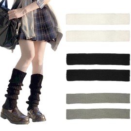 ARROMI 3 Pairs Leg Warmers Ladies, White Leg Warmers, Black Leg Warmers, Kawaii Clothes, Women's Leg Warmers, Ankle Warmers, Fluffy Leg Warmers, Leg Warmers 80s for Ballet Dance Skating