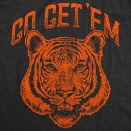 Womens Go Get Em Tiger T Shirt Funny Motivational Big Cat Tee Funny T Shirts Motivational Tops for Women Cool Cat Top Women's Novelty Tees Black M