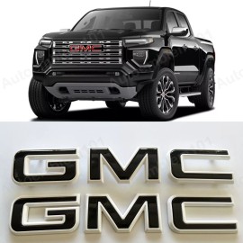 GMC 2023-24 GMC Canyon Front & Rear "GMC" Emblems in White Black GM OEM NEW 86539814