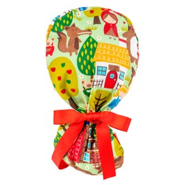 First Lifesaver Working Cap with Buttons and Ribbon Tie for Women, Long Hair (Red Riding Hood)