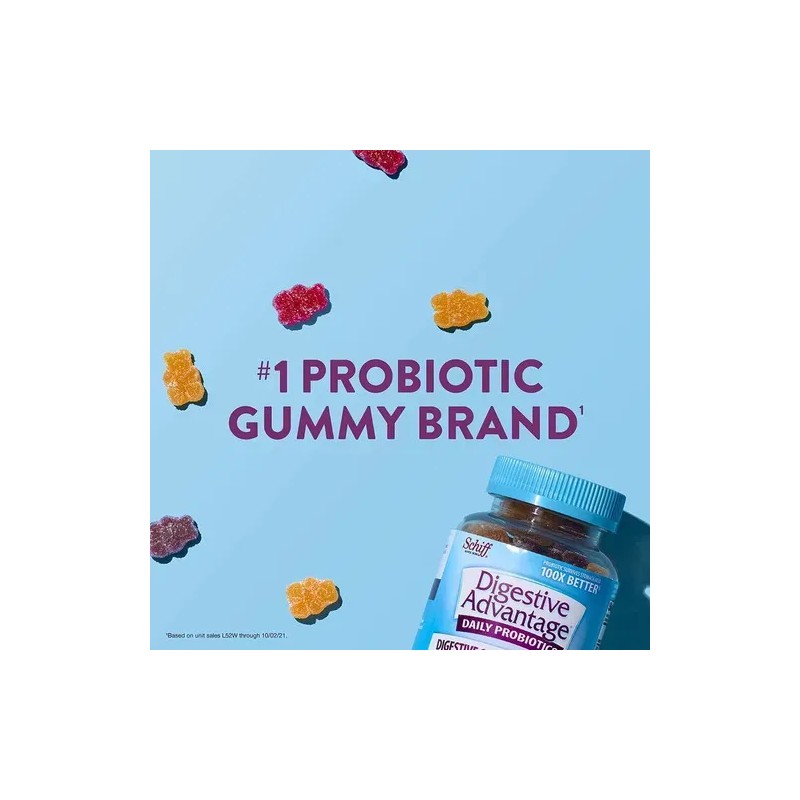 Probióticos Digestivos Schiff en Gomitas para Aliviar Molestias Abdominales