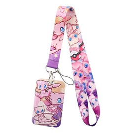 Mew Cute Character with ID Holder Lanyard Keychain