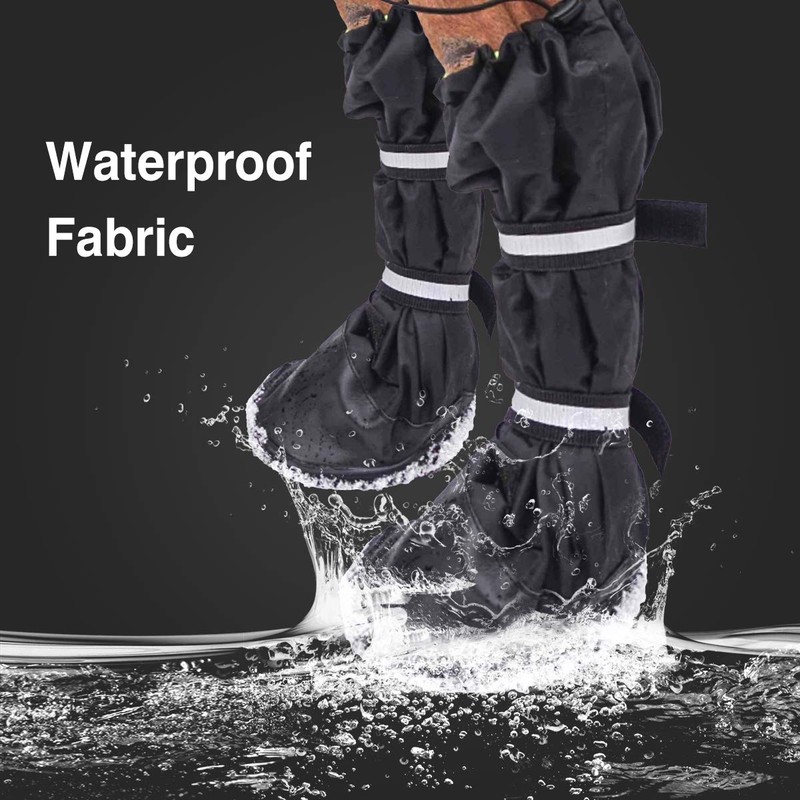 Billionchains 4 PCS Dog Boots Waterproof Dog Shoes with Reflective,