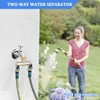 2-Way Tap Distributor Brass Water Distributor for 2 Tap Adapters,