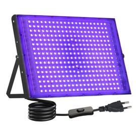 UV Black Light Spotlight 300 W, LED Black Light Lamp UV Floodlight with Plug, IP65 Waterproof UV Floodlight for Disco Glow Party Bar Blacklight Party