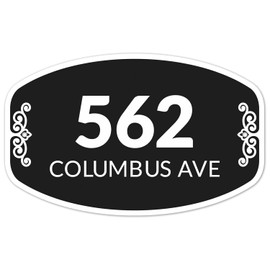 Custom Indoor/Outdoor Decorative Address Sign Oval,Green Background, Made in the USA 12x7.5 Inches, Aluminum Composite Made in USA