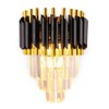 FRIXCHUR Crystal Wall Sconce Black Modern Lamp Mounted Light Fixture