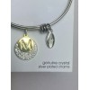 Unwritten Stainless Steel Adjustable Bangle Bracelet Initial M Charm Crystal