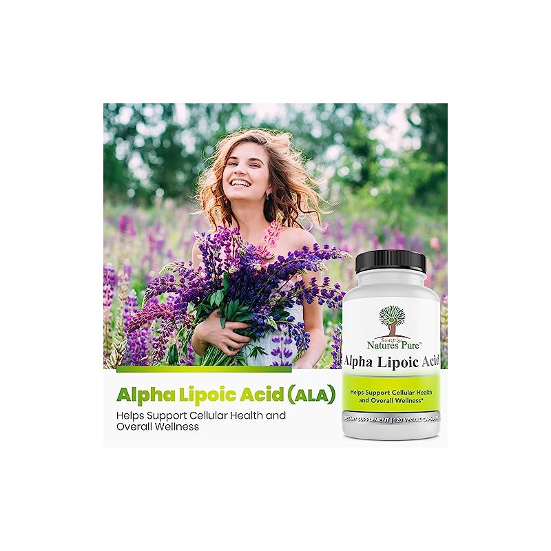 Simply Natures Pure Alpha Ácido Lipoico 600 mg 120 Cápsulas