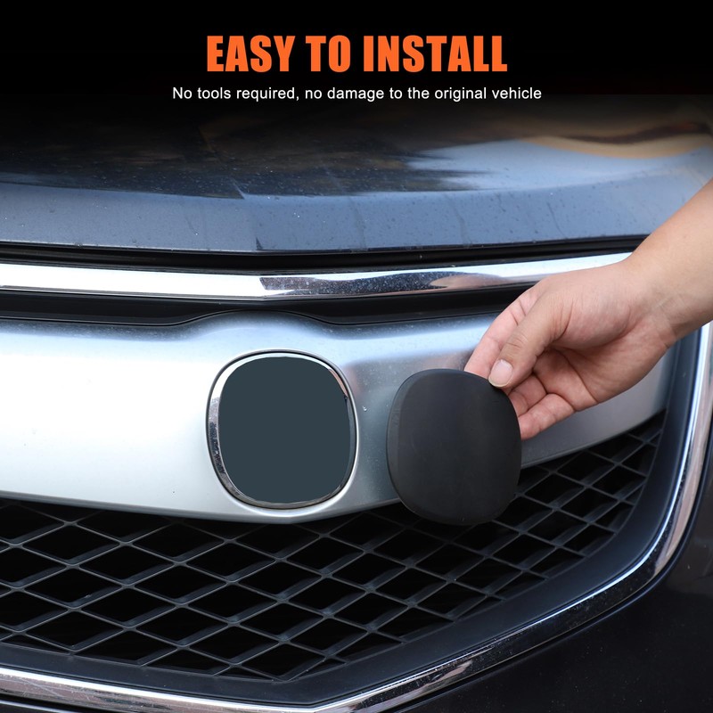 Front Grill Rear Tailgate Smoked Black Emblem Cover Trim Compatible