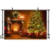 DHXXSC 8X6FT Xmas Backdrop Gorgeous Christmas Tree Backdrop Fireplace Gifts