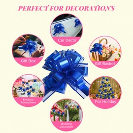 BeiLeiNiceHK - Lazos azules para envolver regalos, lazo grande de Pascua para cestas de regalo, lazos de regalo grandes para regalos de cumpleaños, regalos de ducha, decoración de coche, envolturas de