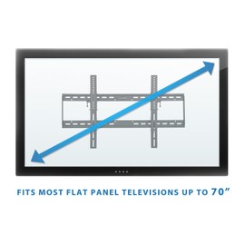 MOUNT-IT! Low Profile TV Wall Mount [50" to 100" Displays] [165 lbs Capacity] Mounting Bracket for Large Flat Screen, LCD, LED, OLED and Plasma TVs, VESA Compatible up to 800x400 (Black)
