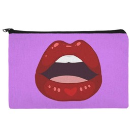 Seductive Luscious Open Mouth Lips Makeup Cosmetic Bag Organizer Pouch