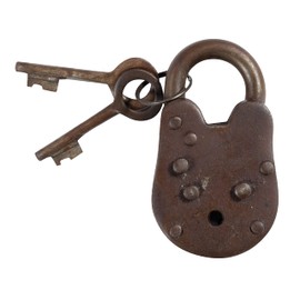 Artisan Owl Cast Iron San Quentin Prison Padlock Lock with Keys