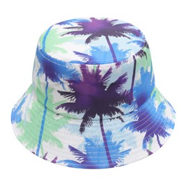 ZLYC - Gorro unisex con estampado de pescador para viajes, para mujeres, hombres, adolescentes, Diseño de palmera., One Size