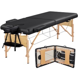 Yaheetech Massage Table Portable Lash Bed Tattoo Table 28" Wide for Eyelash Extensions Height Adjustable Salon Face Cradle Bed, Black