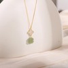 LOOYUUPEE Green Natural Jade Necklace, Four Leaf Clover Jade Pendant
