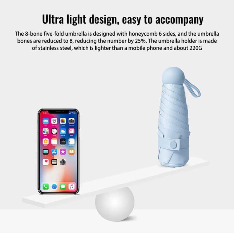 Uposao Mini Umbrella Pocket Umbrellas With, Blue #1