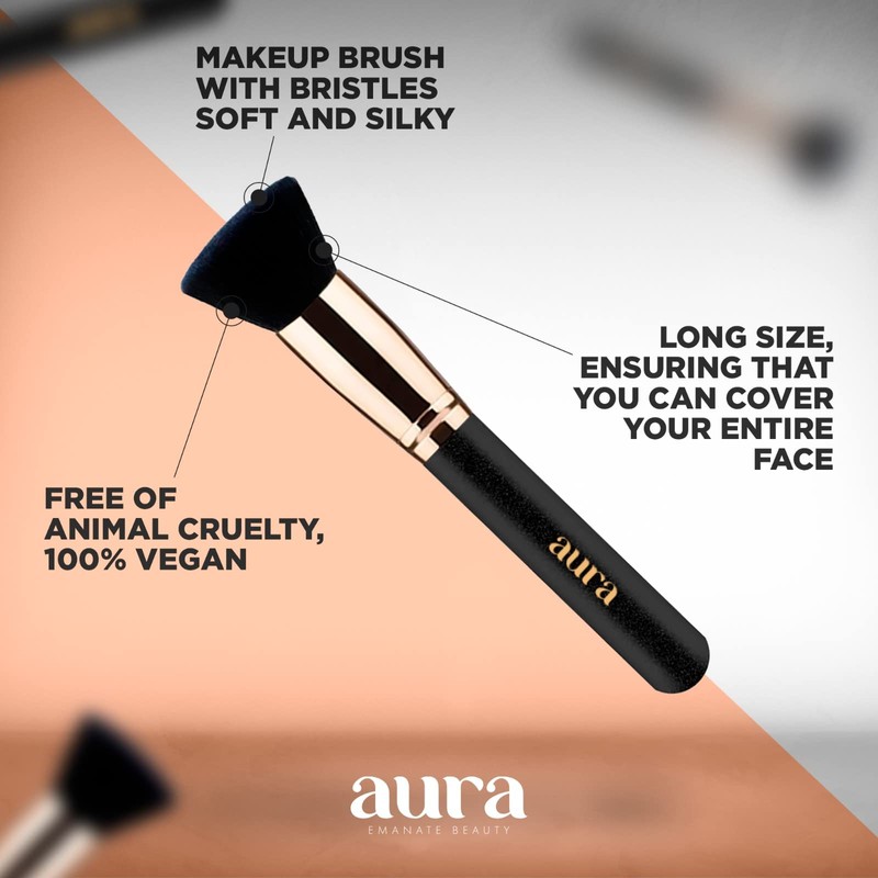 Flat Kabuki Foundation Brush by Aura. Designed for the face,