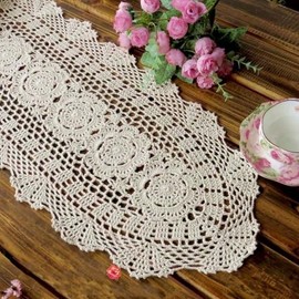 Table Runner Handmade Woven Fashion Lace Tablecloth Antique Rustic Table Cover Scandinavian Vase Spread Doilies Wedding Party Hostess Decor