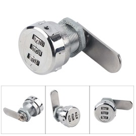 QANYEGN 3 Digit Cabinet Coded Lock, Code Combination Mechanical Password Lock, Stainless Steel Security Coded Lock for School Lockers (0.5~9mm Metal Cabinet)