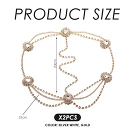 2 Rhinestone Hair Chains, Women's Hair Elastics, Multilayer Hair Chains, Simple and Fashionable Hair Accessories, Hair Accessories, Clothing Accessories