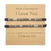 CHEERYMAGIC Morse Code Bracelets I Love You, Couple Bracelets Mutual