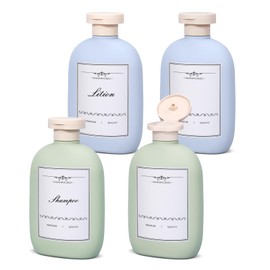 UMETASS 8.8 oz Plastic Travel Shampoo Bottles, Empty Plastic Squeeze Bottles with Flip Cap for Toiletries, Leakage-proof Travel Shampoo and Conditioner Bottles