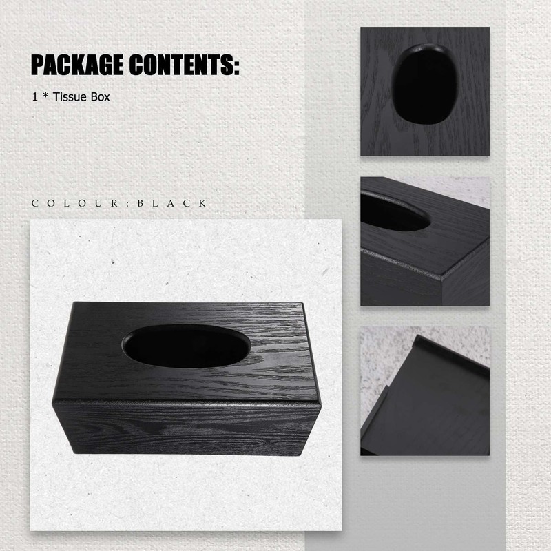 Tuperoymse Tissue Box Wood Rectangular Tissue Box Natural Wood Tissue