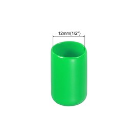 MECCANIXITY 50pcs 1/2 inch(12mm) Rubber End Caps Cover PVC Vinyl Screw Thread Protector Round Wire Shelf Caps for Screw Bolt Pipe Fence Post, Green