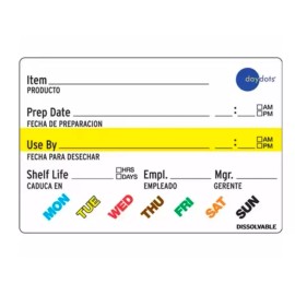 Ecolab 3000 (4 x 750) Ecolab Duralabel Daydots Universal Food Rotation Labels 2" x 2”