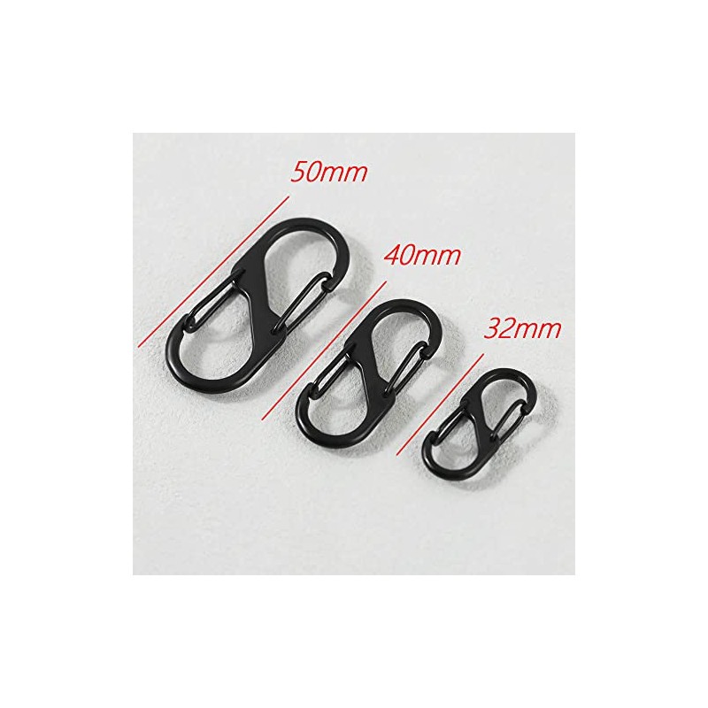 [FUSSED] 10 Pcs S-Shaped Carabiner, Small Adjustable Metal Buckle, Chain