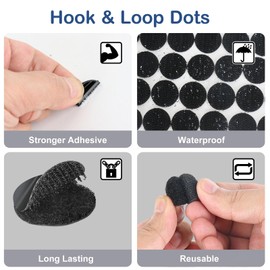 Self Adhesive Dots, Strong Adhesive 400pcs(200 Pairs) 0.79 Inch Round Adhesive Strips, Small Circle Dots, Sticky Back Tapes for Home Classroom Office (Black)
