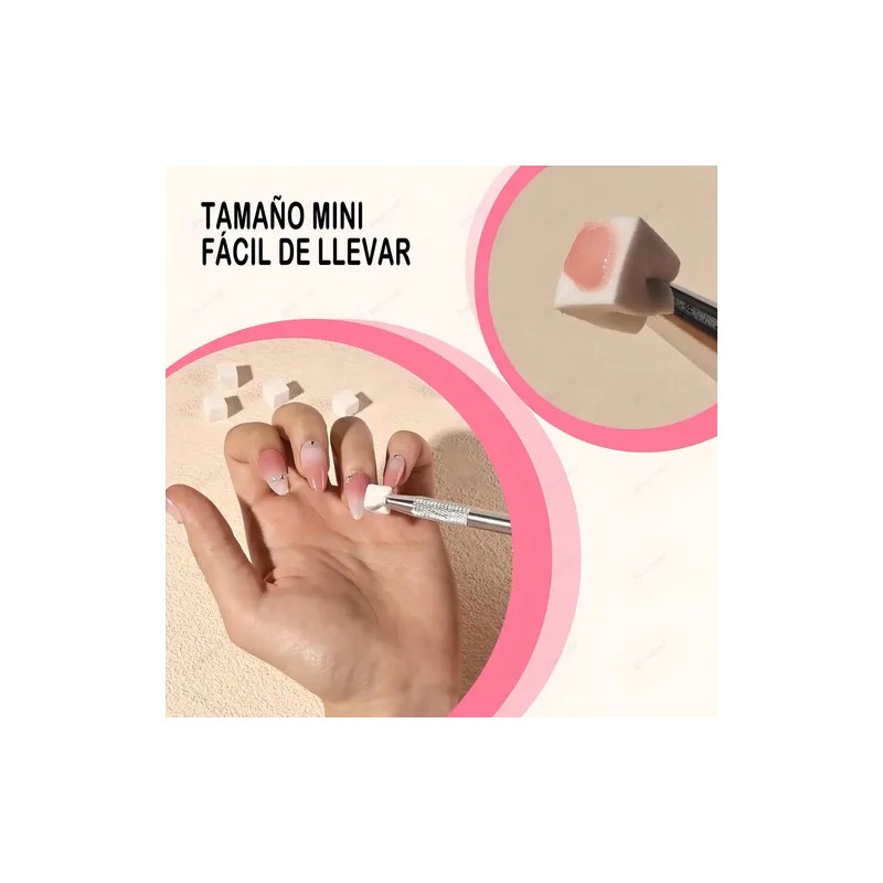Esponjas Suaves Para Uñas Con Degradado Y Bolígrafo Agarre