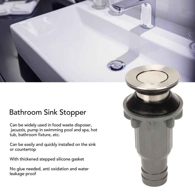 2 Pcs Bathroom Sink Stopper Stainless Steel Wash Basin Drain