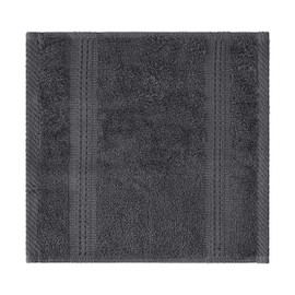 Panzy 12 or 24 Cotton Washcloths Set - 30 x 30 cm, White - 100% Ring Spun Cotton, Premium Quality Flannel Face Cloths, Highly Absorbent and Soft Feel Fingertip Towels (Charcoal, 12)