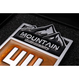 4x4 Mountain Cross Country Metal Car Sticker, Off Road Racing Decal, Chrome Emblem Badge for Off-Road Vehicle