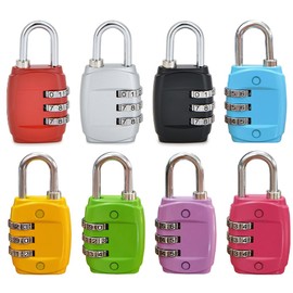Kellegour 8 Pcs Luggage Locks 3 Digit Combination Padlock,Resettable Code Locks,Mini Combination Lock Locker 3 Digit Combination Lock for School,Gym Locker,Outdoor,Shed,Fence,Backyard