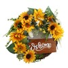 15 Inch Sunflower Wreath for Front Door Artificial Sunflower Wreath