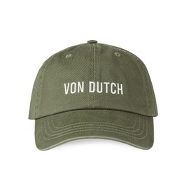 Von Dutch Men's and Women's Cap, 100% Cotton Dad Cap, Flexible and Adjustable, Green, One size