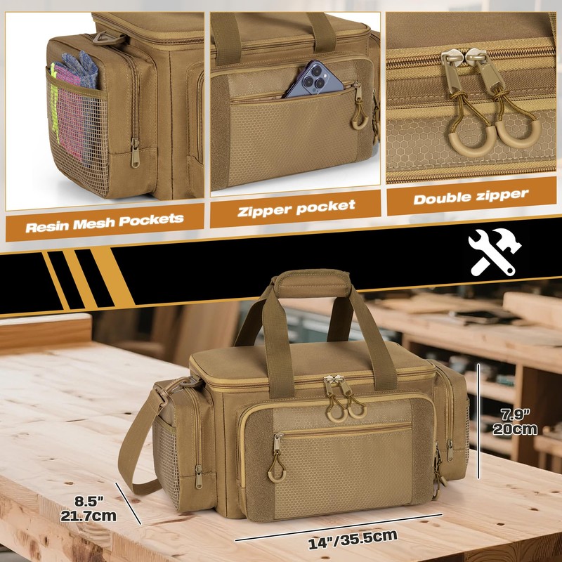 Tactical Tool Bag with Anti-friction Bottom, Hand Tool Tote Storage
